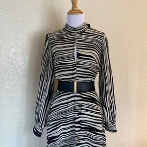 Zebra print A line midi dress